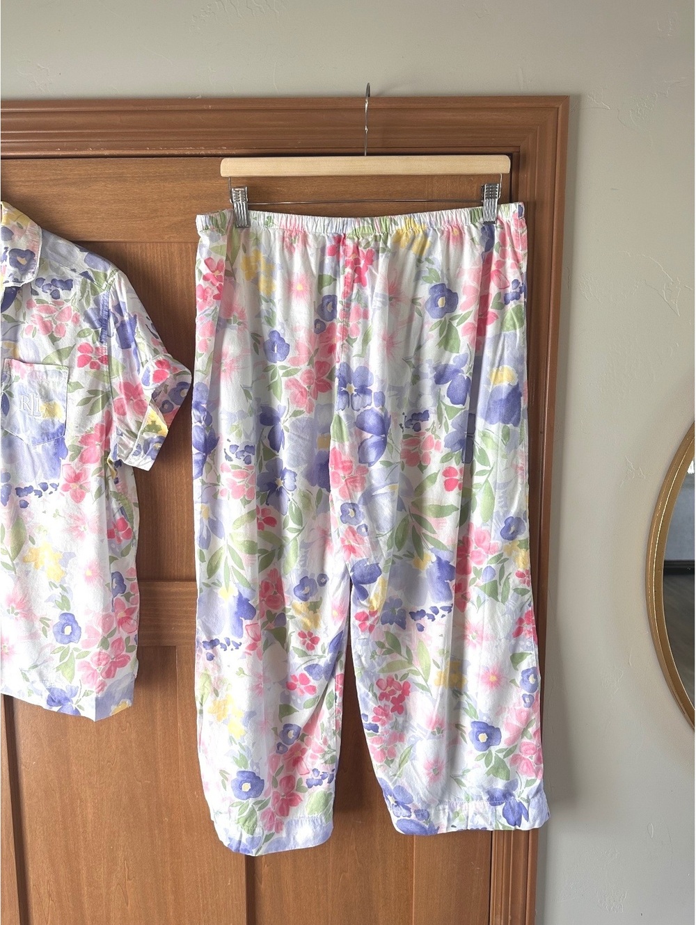Lauren Ralph Lauren Black Label Short 2-Piece Pajama Set Floral Women’s Large - Picture 8 of 15